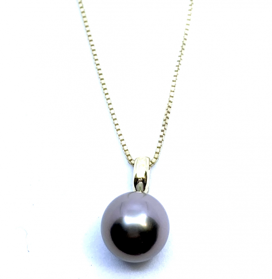 Pendentif pour femme en or 14k, perle de tahiti 10.5mm - PEND244 - Divers