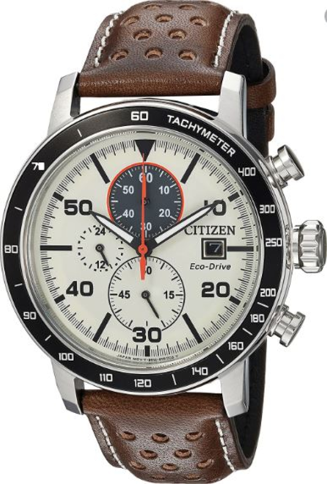 Montre pour homme en stainless, bracelet de cuir, Eco-Drive, 10ATM - CA0649-06X - Citizen