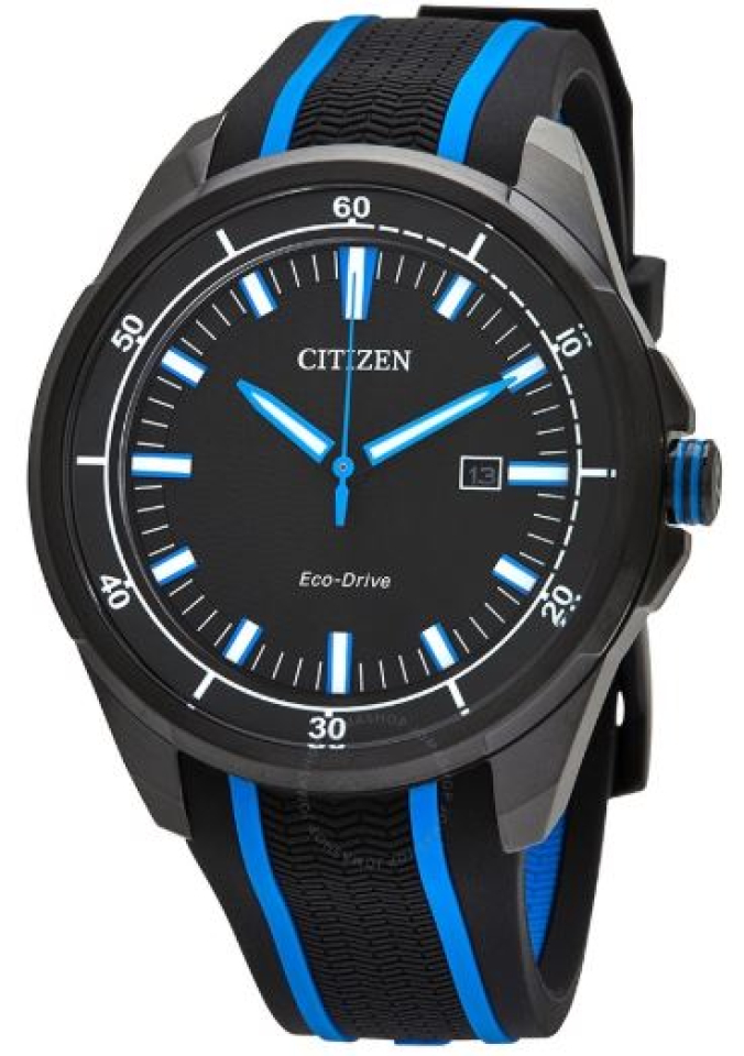 Montre homme, stainless, bracelet silicone, eco-drive, 10ATM - AW1605-09E - Citizen