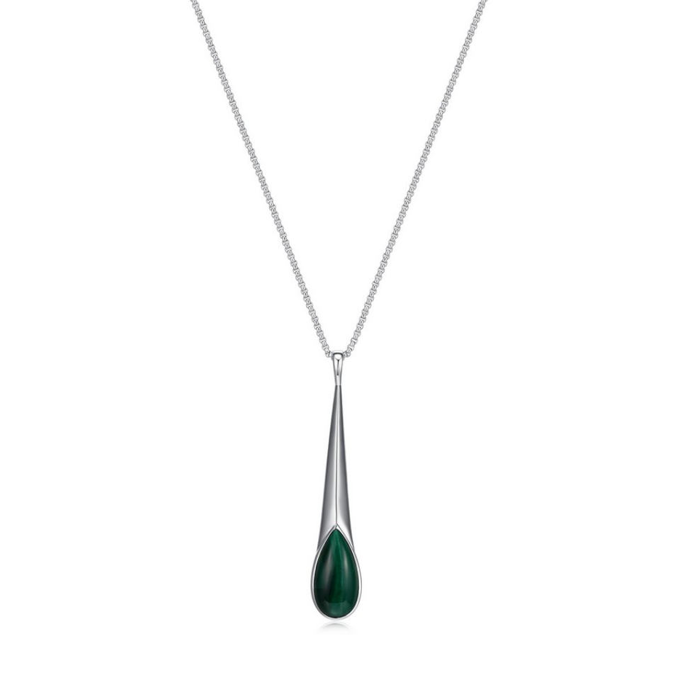 Pendentif pour femme en argent 925, malachite - R0LBVQ3046 - ELLE