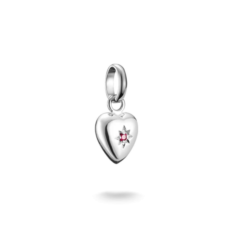 Breloque pour femme en argent 925, cubic zirconium, coeur