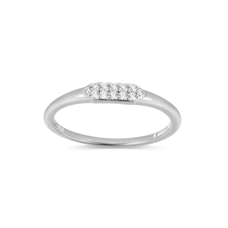 Bague pour femme en argent 925, 0.01 carat de diamants laboratoires - R4AQ9MKHA8 - M by Monte Luna