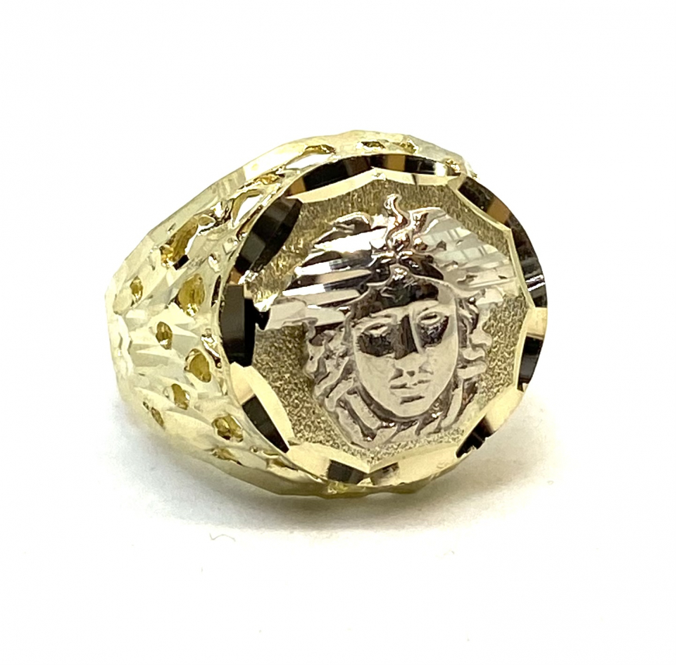 Bague pour homme en or 10K, varsace, diamond cut - BG0207 - Benjamin Jacques