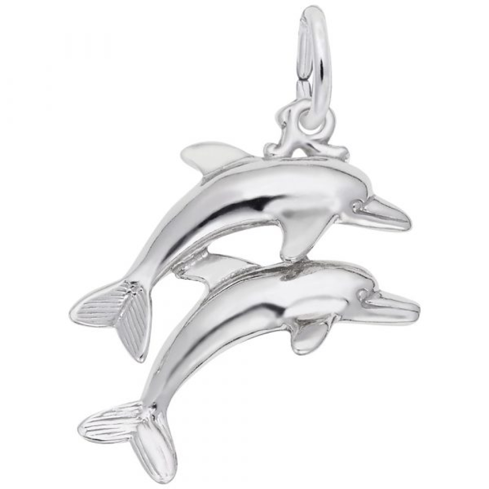 Pendentif en argent 925, 2 dauphins - 10-3568-000 - Rembrandt Charms