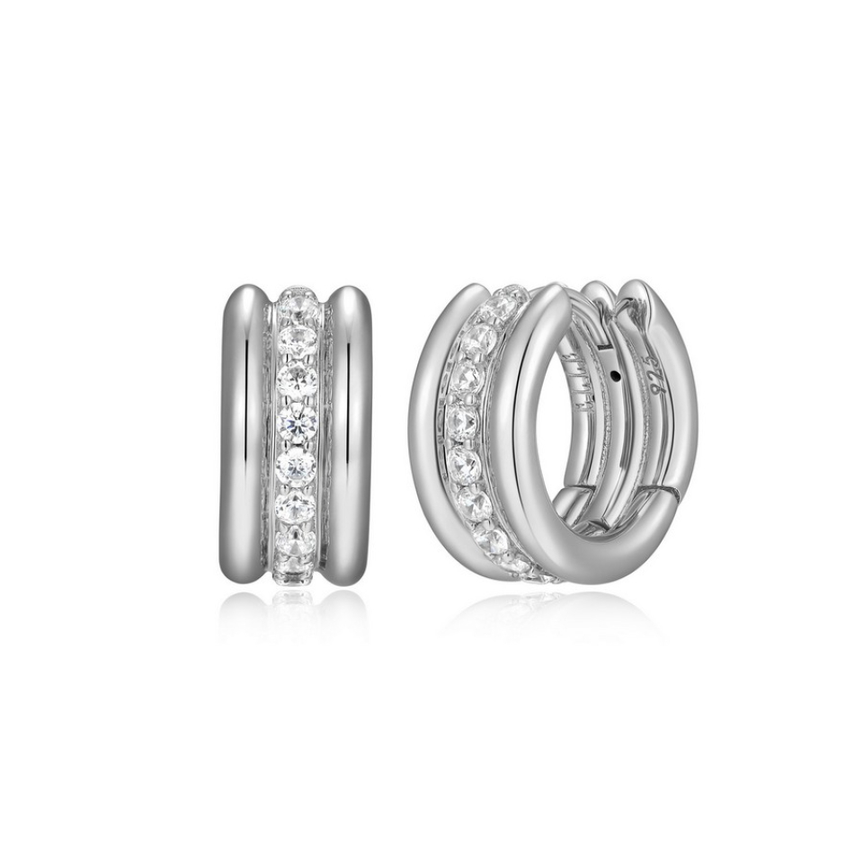 Boucles d'oreilles pour femme en argent 925, cubic zirconium - R2LCT5009S - ELLE