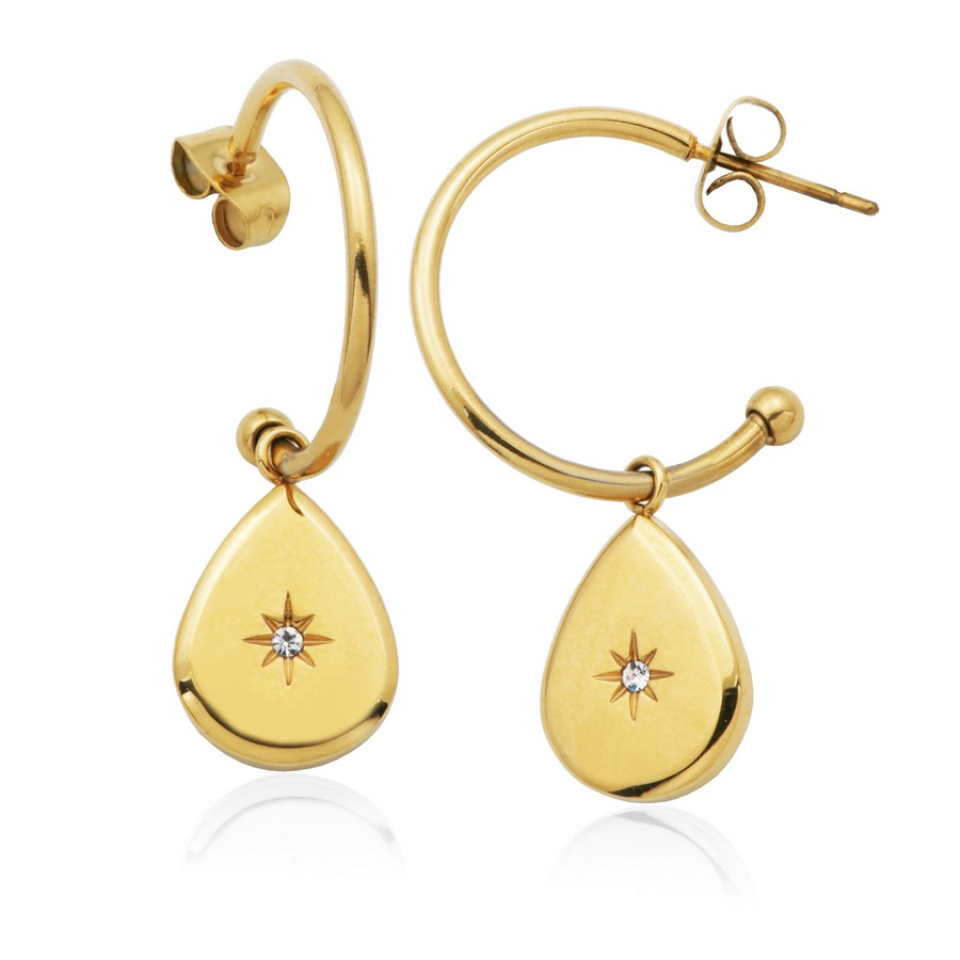Boucles d'oreilles pour femme en stainless, zircons, étoiles - T2XD970200 - Steelx