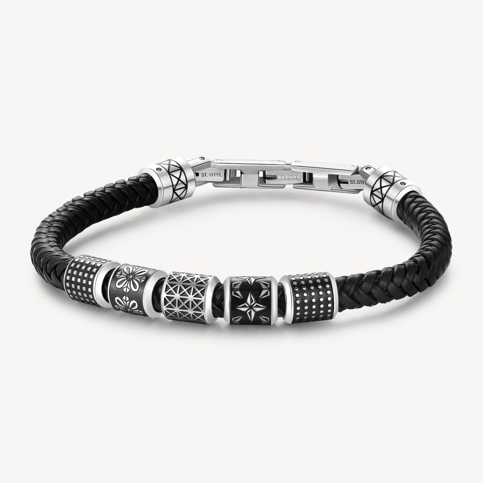 Bracelet pour homme en stainless et cuir - BUL22 - Brosway
