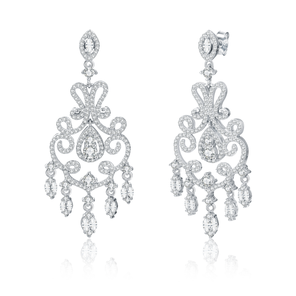 Boucles d'oreilles pour femme en argent 925, cubic zirconium - BO-GABRIELLE-S - Pinkalie