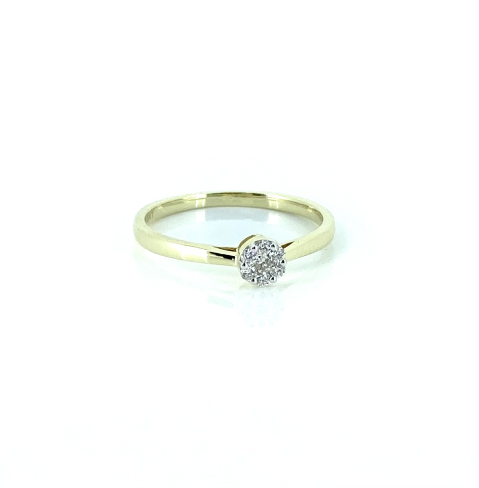 Bague pour femme en or 10k, 0.15 carat de diamants SI GH - KAJR29825 - Genius Diamond LTD