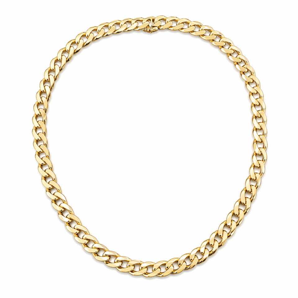 Chaine pour homme en or 10k, gourmette 10mm - BR33 - Fortier Design