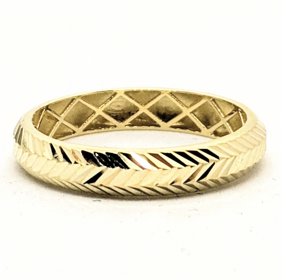 Bague vide pour femme en or 10K, gravure - 0311-08 - RPM