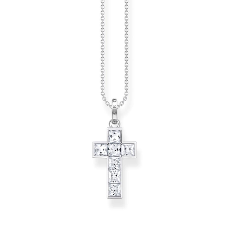 Pendentif en argent 925, cubic zirconium, croix - KE2166-051-14-L45V - Thomas Sabo