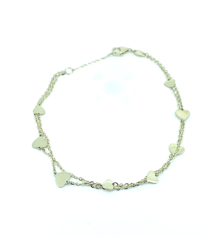 Bracelet pour femme en or 10k, coeurs