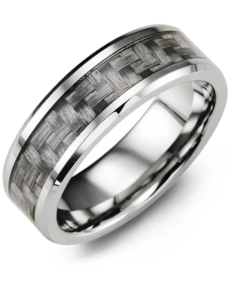 Bague pour homme en cobalt et fibre de carbone - MHK800BR - Madani