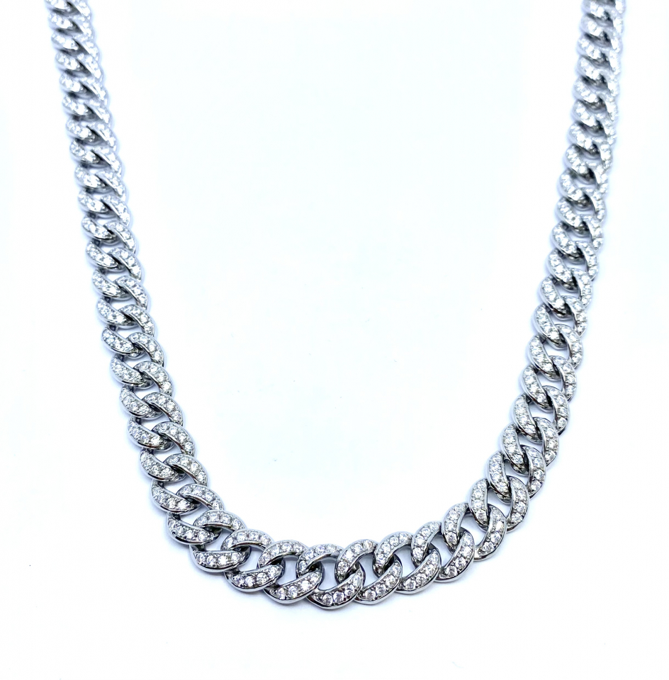Collier pour homme en argent 925, gourmette, zircons - CH0248 - Danny's silver