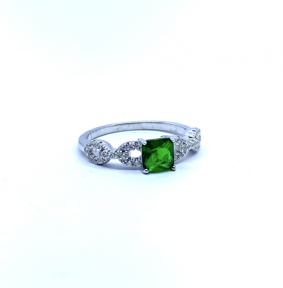 Bague pour femme en argent 925, zircons, mai - DGR1672GRN - Danny's silver