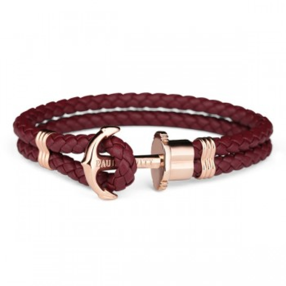 Bracelet cuir / stainless double, ancre - PH-PH-L-R-DB-M - Paul Hewitt
