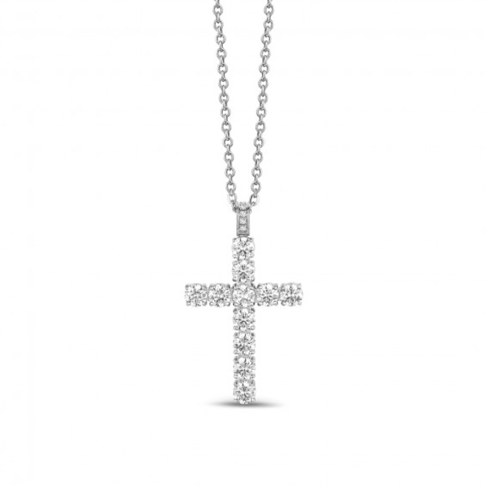 Pendentif en stainless, zircons, croix - ZW-P04-26 - Arezzo