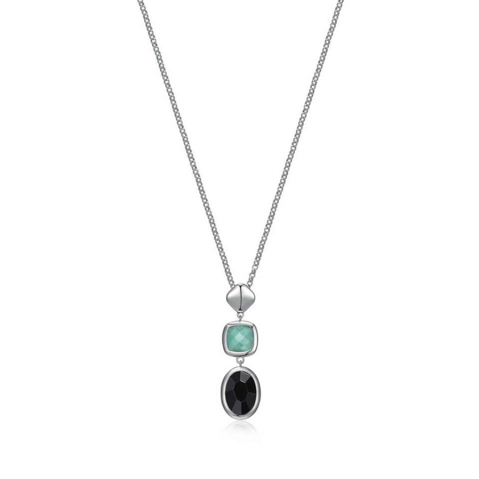 Pendentif pour femme en argent 925, hématite crée en laboratoire, amazonite - R0LBU4L148 - ELLE