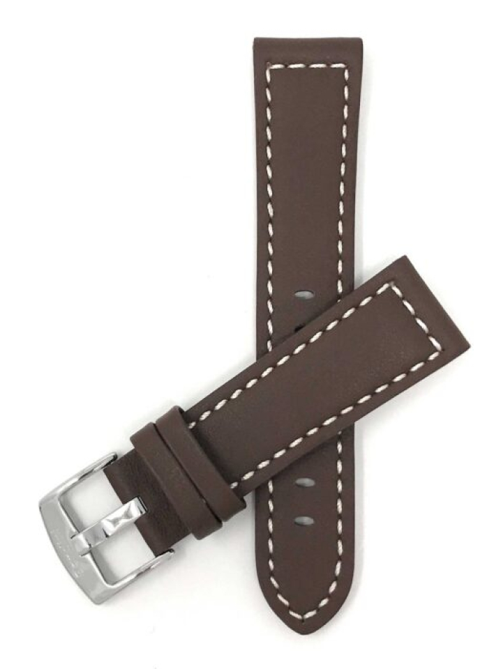 Bracelet de montre en cuir tressé blanc et stainless - 516S.20.BR - Banda Swiss