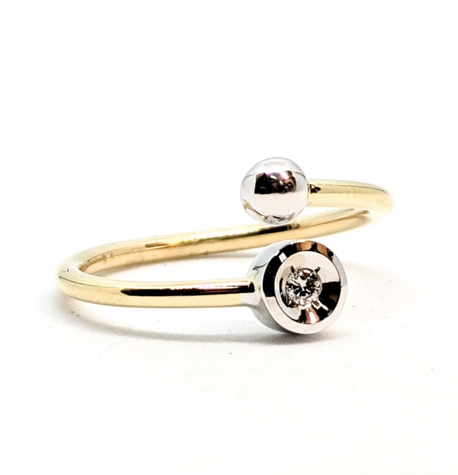 Bague or 14K ouverte, 1 diamant SI 0.03 carat - BG0149 - RMR