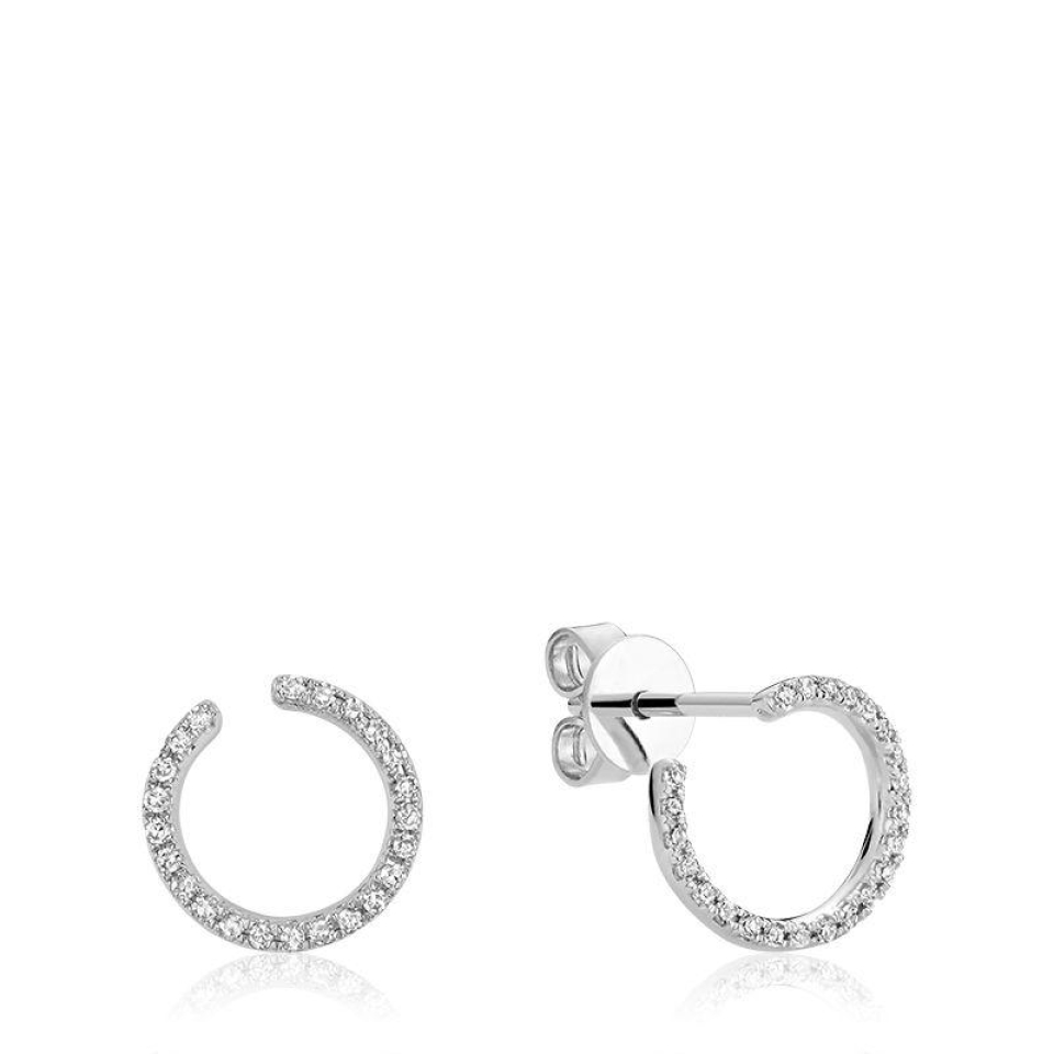 Boucles d'oreilles or 10K, 46 diamants pour 14 points total, cercle ouvert - 13-0410CRL15 - RNB