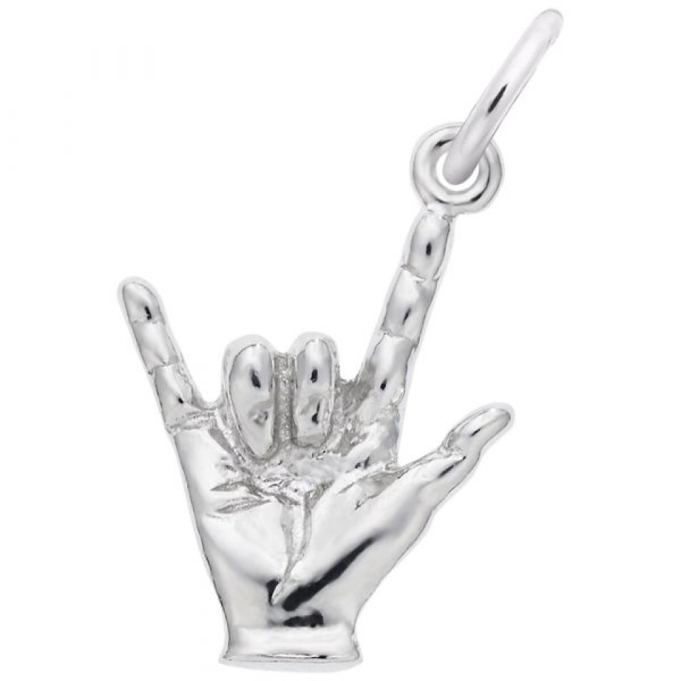 Pendentif en argent 925, signe de main 