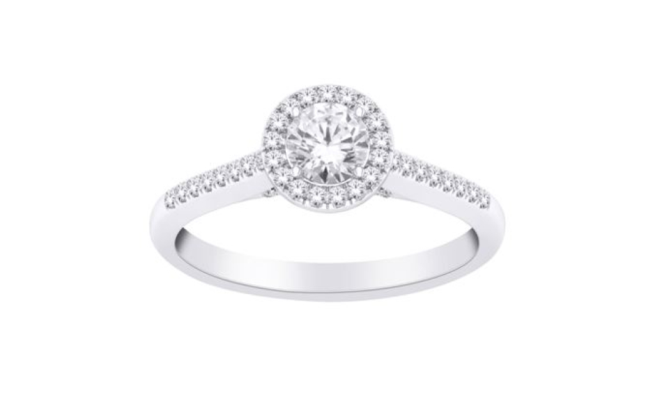 Bague or 14K, 75 points de diamants total - SKR15215-75 - SK