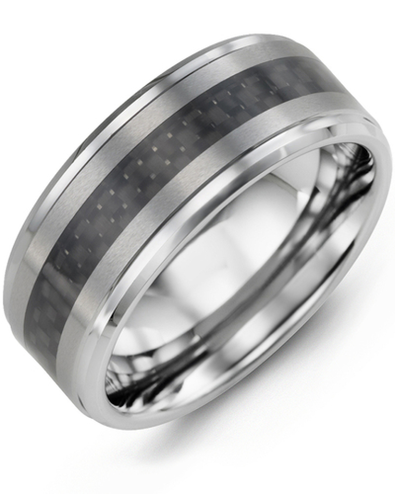 Bague pour homme en tungtène et fibre de carbone - MGX900TR - Madani