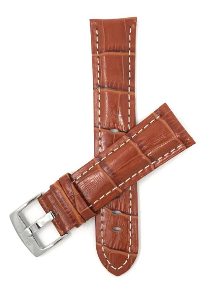 Bracelet de montre en cuir tressé blanc et stainless - 508S.24.TN - Banda Swiss