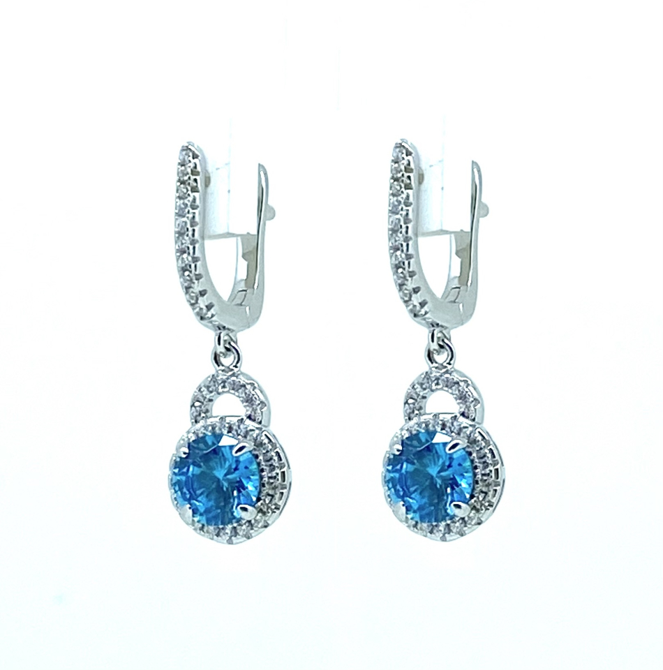 Boucles d'oreilles pour femme en argent 925, cubic zirconium - BO437 - Divers