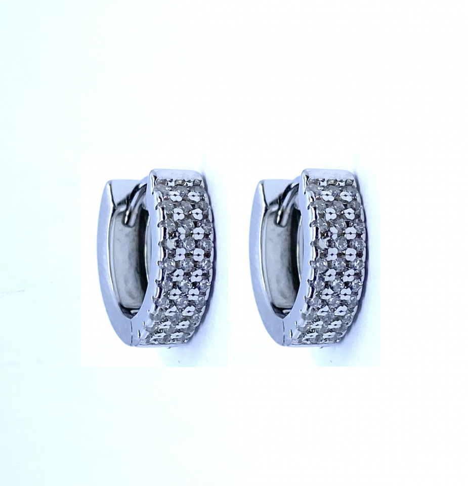 Boucles d'oreilles pour femme en argent 925, zircons - BO289 - Danny's silver