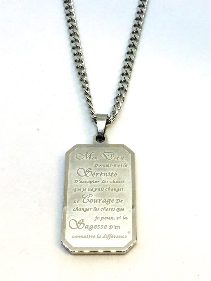 Pendantif en stainless, prière de sérénité - SP149 - Italgem