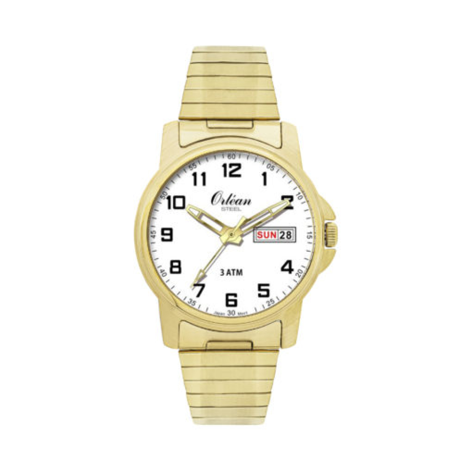 Montre pour homme en stainless, bracelet élastique, 3ATM, date, jour - ME3315 - Orléan