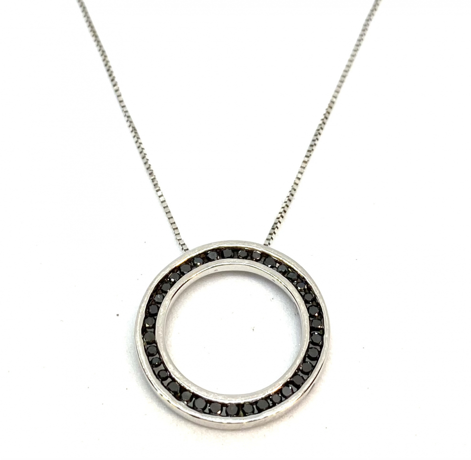 Pendentif pour femme en or 10K, 35 diamants noirs pour 0.25 carat - PEND158 - Divers