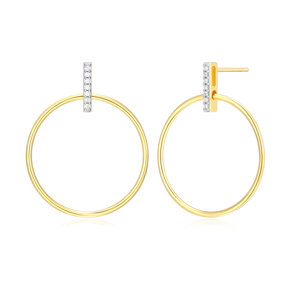 Boucles d'oreilles pour femme en argent 925, 0.07 carat de diamants laboratoires - S2ARFWKH00 - M by Monte Luna