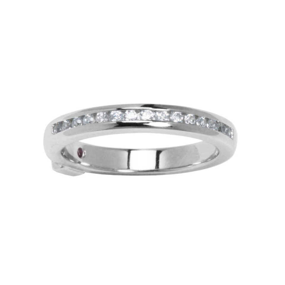 Bague semie-éternitée pour femme en argent 925, zircons - R4L43700A8 - ELLE