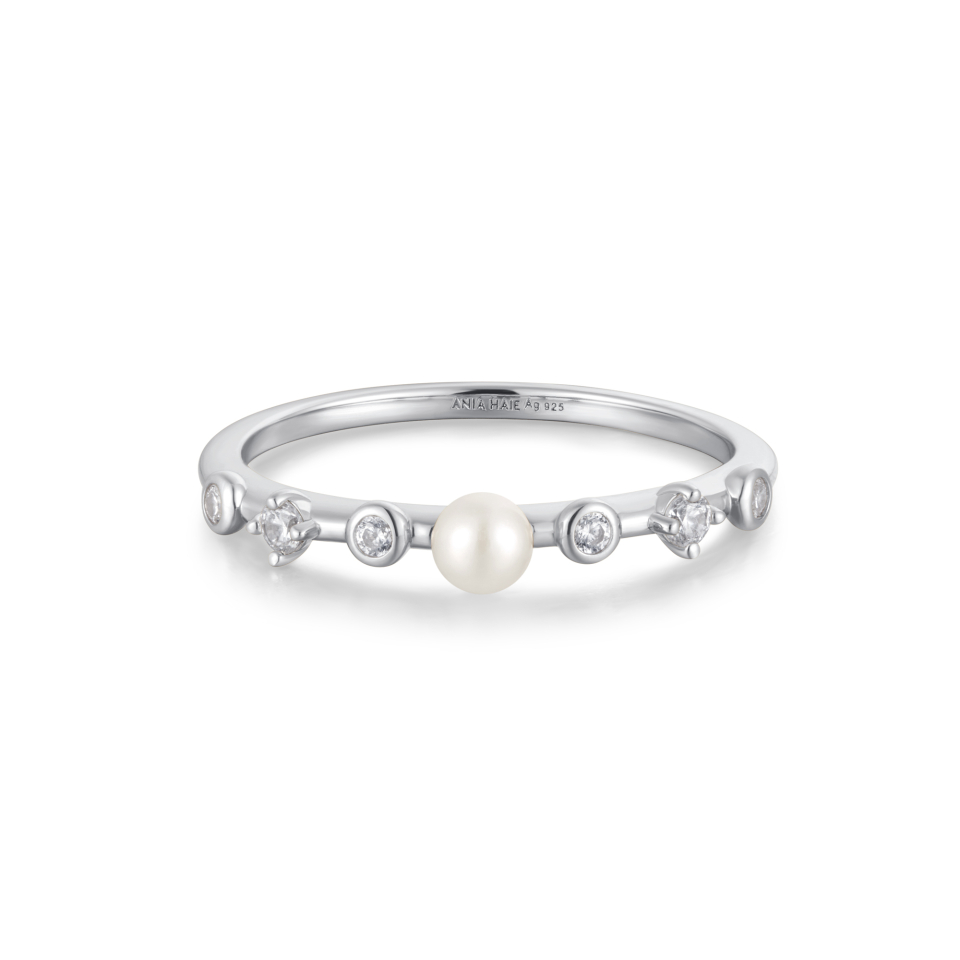 Bague pour femme en argent 925, perle, cubic zirconium - R058-04H-54 - Ania Haie
