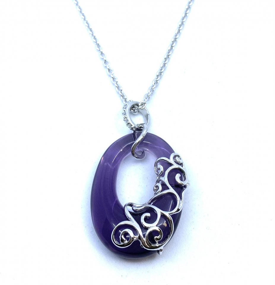 Pendentif pour femme en argent 925, zircons - PEND324 - Ethan Stars