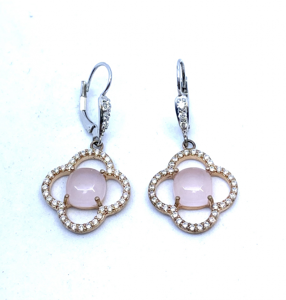 Boucles d'oreilles pour femme en argent 925, zircons