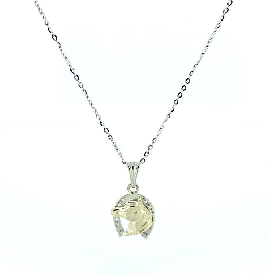 Pendentif pour femme en or 10k, cheval - PD39 - Fortier Design