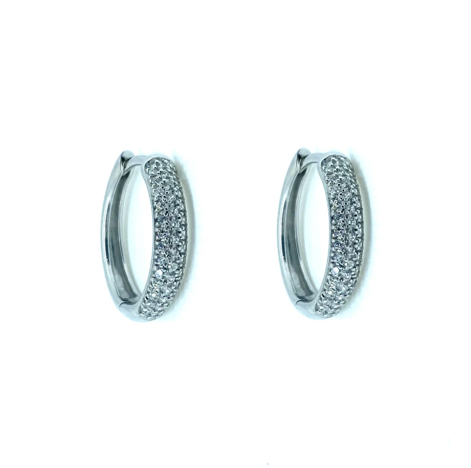 Boucles d'oreilles pour femme en argent 925, cubic zirconium - BO449 - Divers