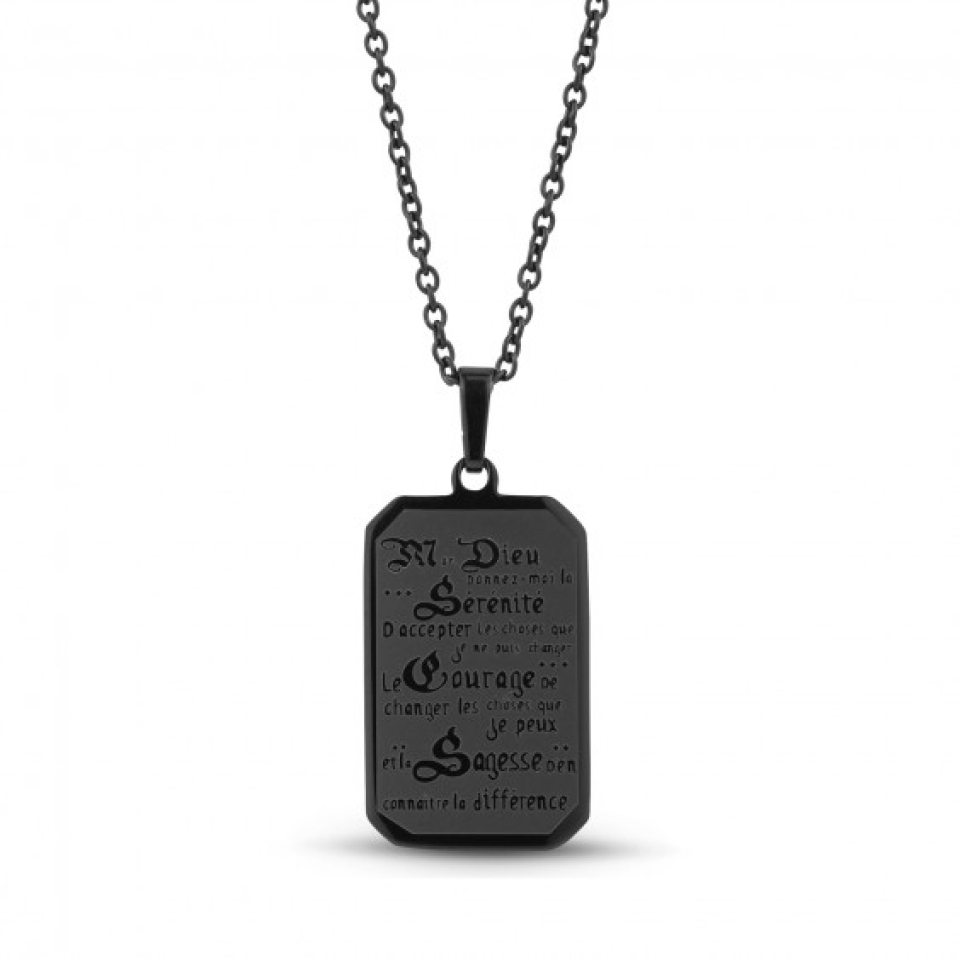 Pendantif stainless, prière de sérénité - SSP106BK - Arezzo