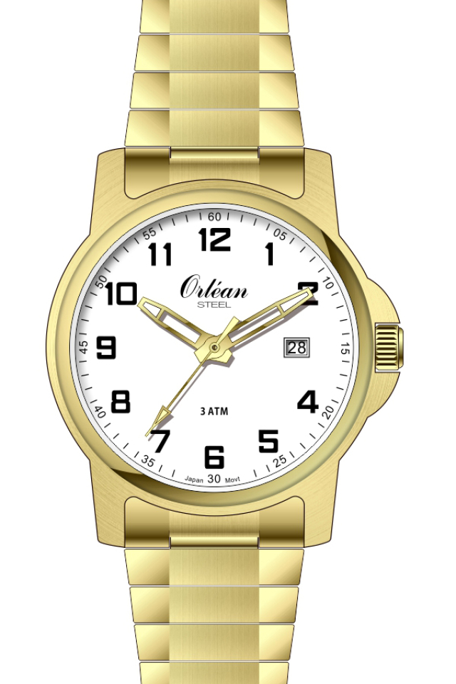 Montre pour homme en stainless, bracelet élastique, 3ATM - ME3175 - Orléan