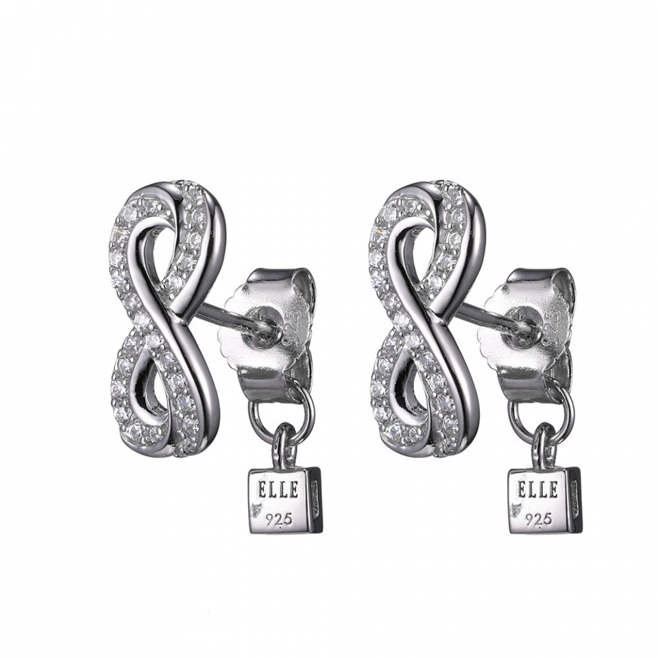 Boucles d'oreilles pour femme en argent 925, cubic zirconium, infini - R2LCD90058 - ELLE
