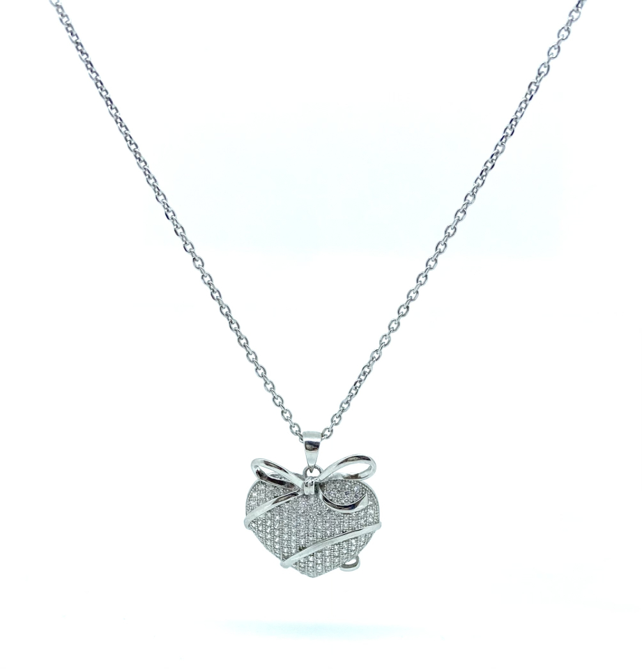 Pendentif pour femme en argent 925, cubic zirconium, coeur - PD427 - Divers
