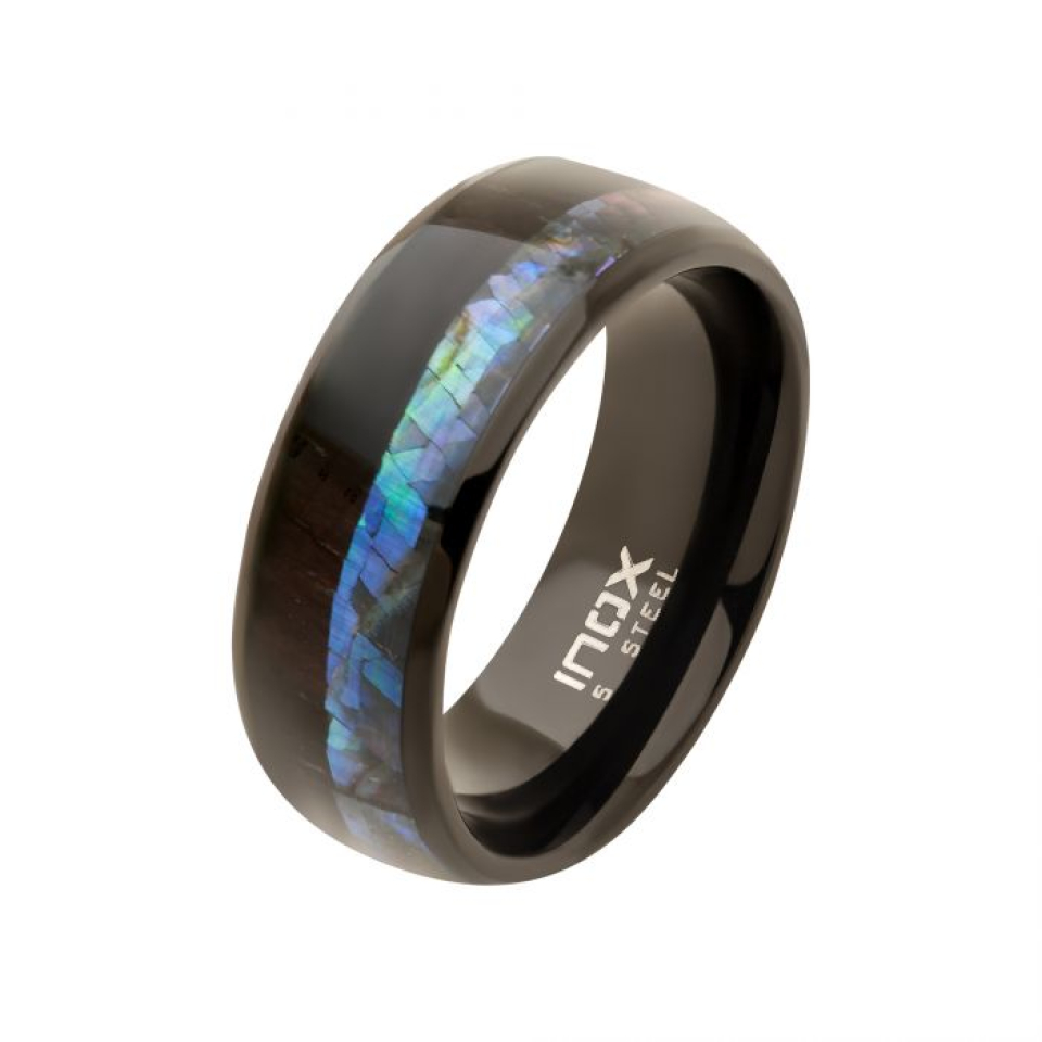 Bague pour homme en stainless et nacre - FR129K-11 - Inox