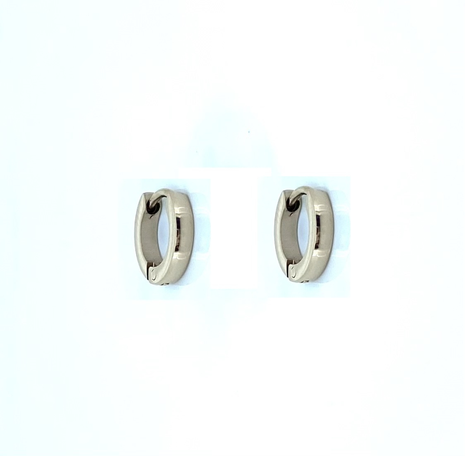 Boucles d'oreilles unies pour femme en stainless - BO-NATH090-R - Nathalie Belanger