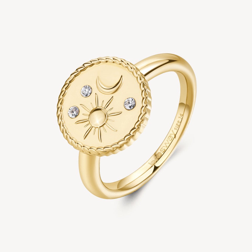 Bague pour femme en stainless, cubic zirconium, soleil, lune - BHKR004D - Brosway