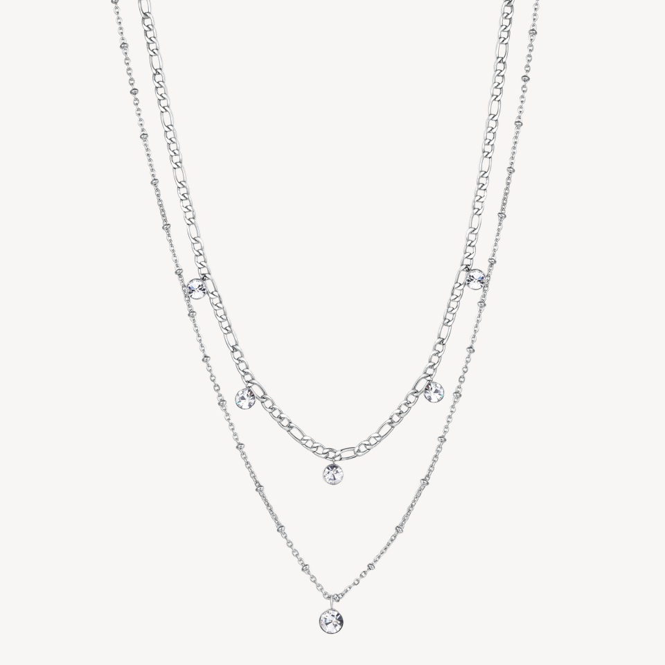 Collier double pour femme en stainless, crystals - BYM81 - Brosway